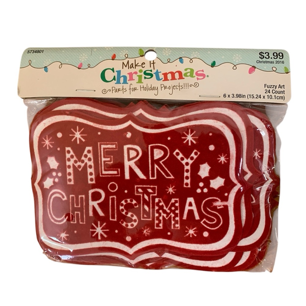 Christmas Fuzzy Art 
24 pc 
Red and white
6” X 4”